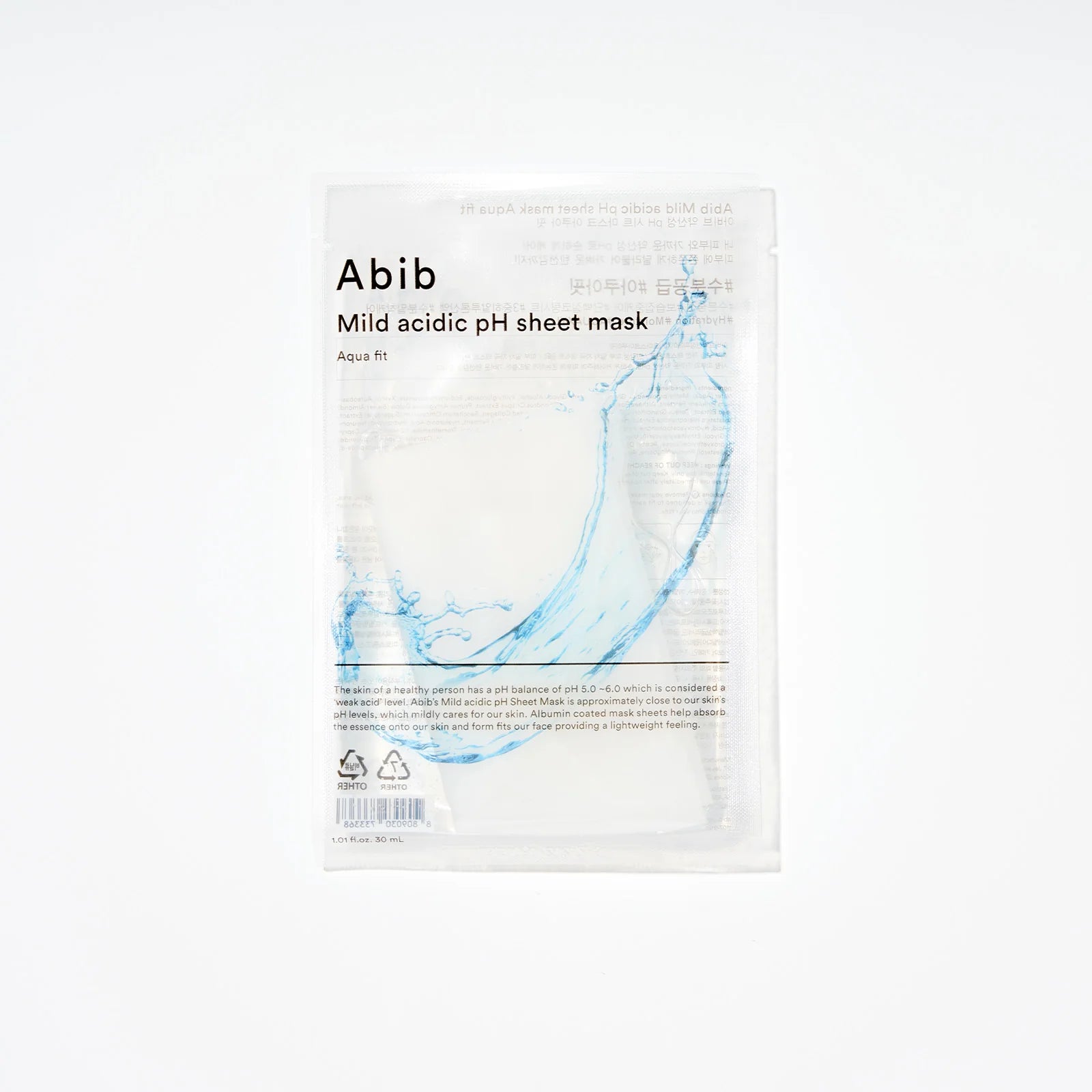 Abib Mild Acidic pH Sheet Mask Aqua Fit 30ml x 10