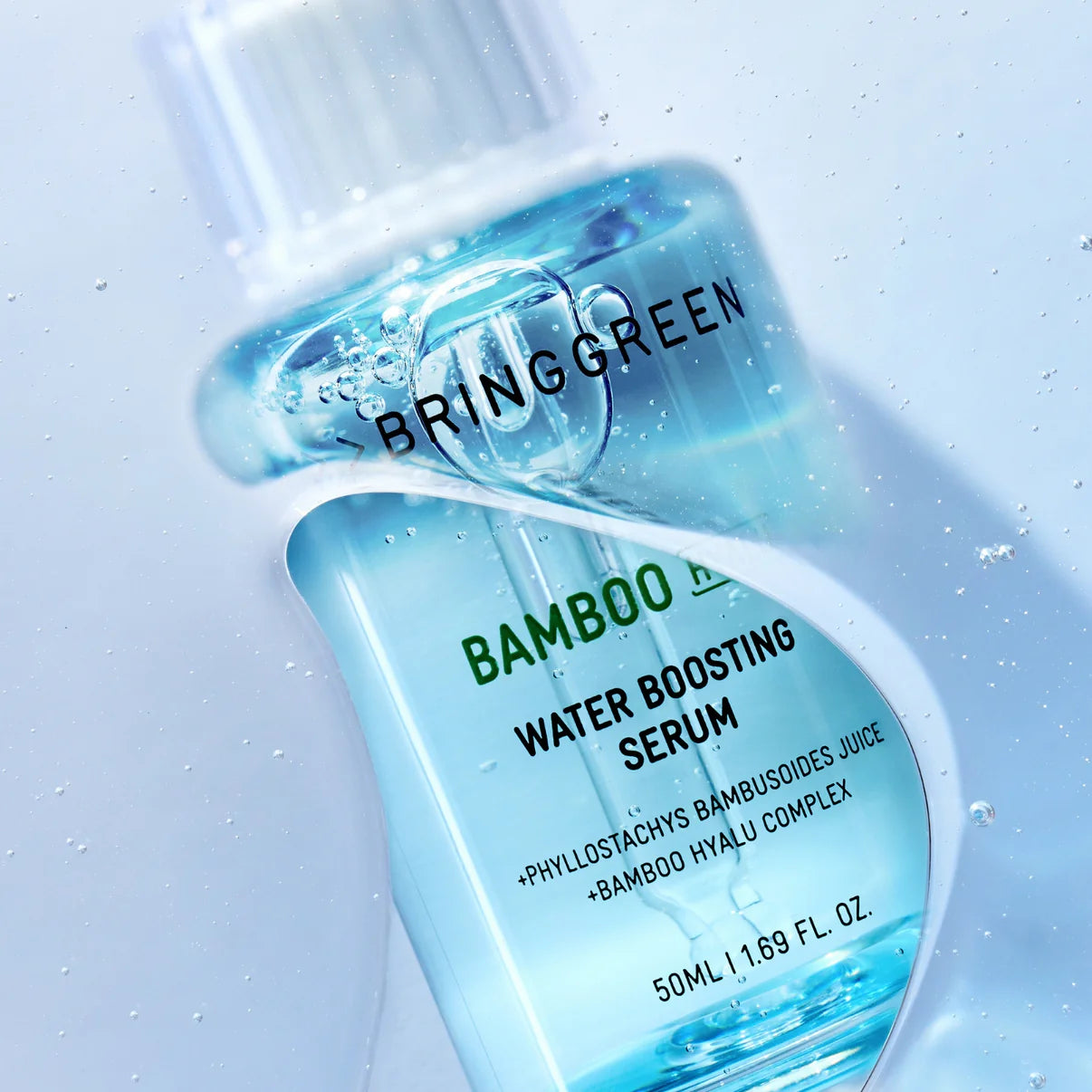 BRINGGREEN Bamboo Hyalu Water Boosting Serum Set – hydrating serum with young bamboo sap and hyaluronic acids for deep pore moisture.