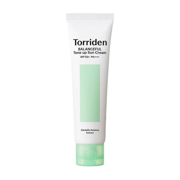 Torriden Balanceful Tone Up Sun Cream tube on a white background