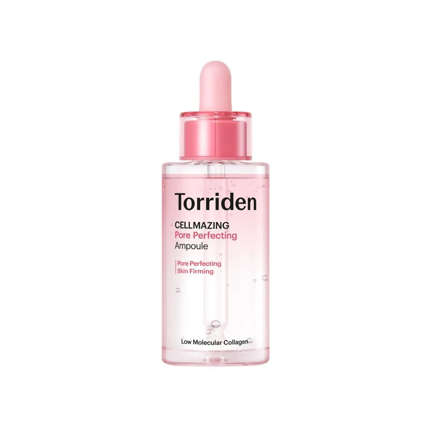 Torriden CellMazing Pore Perfecting Ampoule bottle with pink dropper on a white background