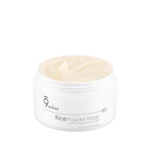 Container of rice powder polish on a white background