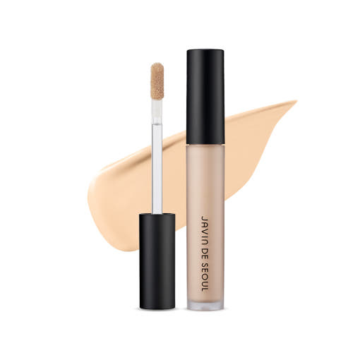 A tube of JAVIN DE SEOUL Wink Liquid Concealer with a applicator, showing the product color and a smooth skin finish.