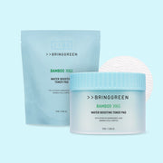 BRINGGREEN Bamboo Hyalu Water Boosting Toner Pad Set – bamboo sap and hyaluronic acid infused pads for quick hydration and gentle exfoliation.