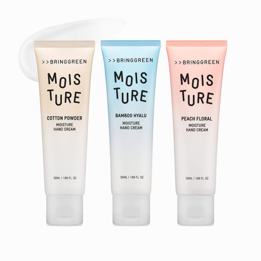 BRINGGREEN Moisture Hand Cream – Korean vegan hand cream with ceramide, hyaluronic acid, squalane, and shea butter for non-sticky, lasting hydration.