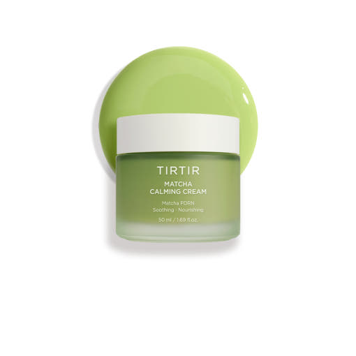 TIRTIR Match Calming Cream in sleek jar with pale green pudding texture