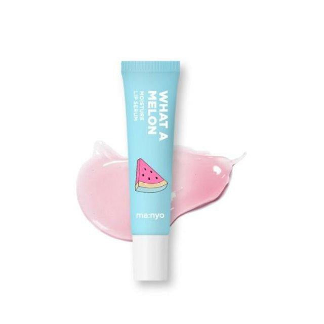 Pink-tinted lip serum in a sleek 10ml tube with watermelon-themed packaging